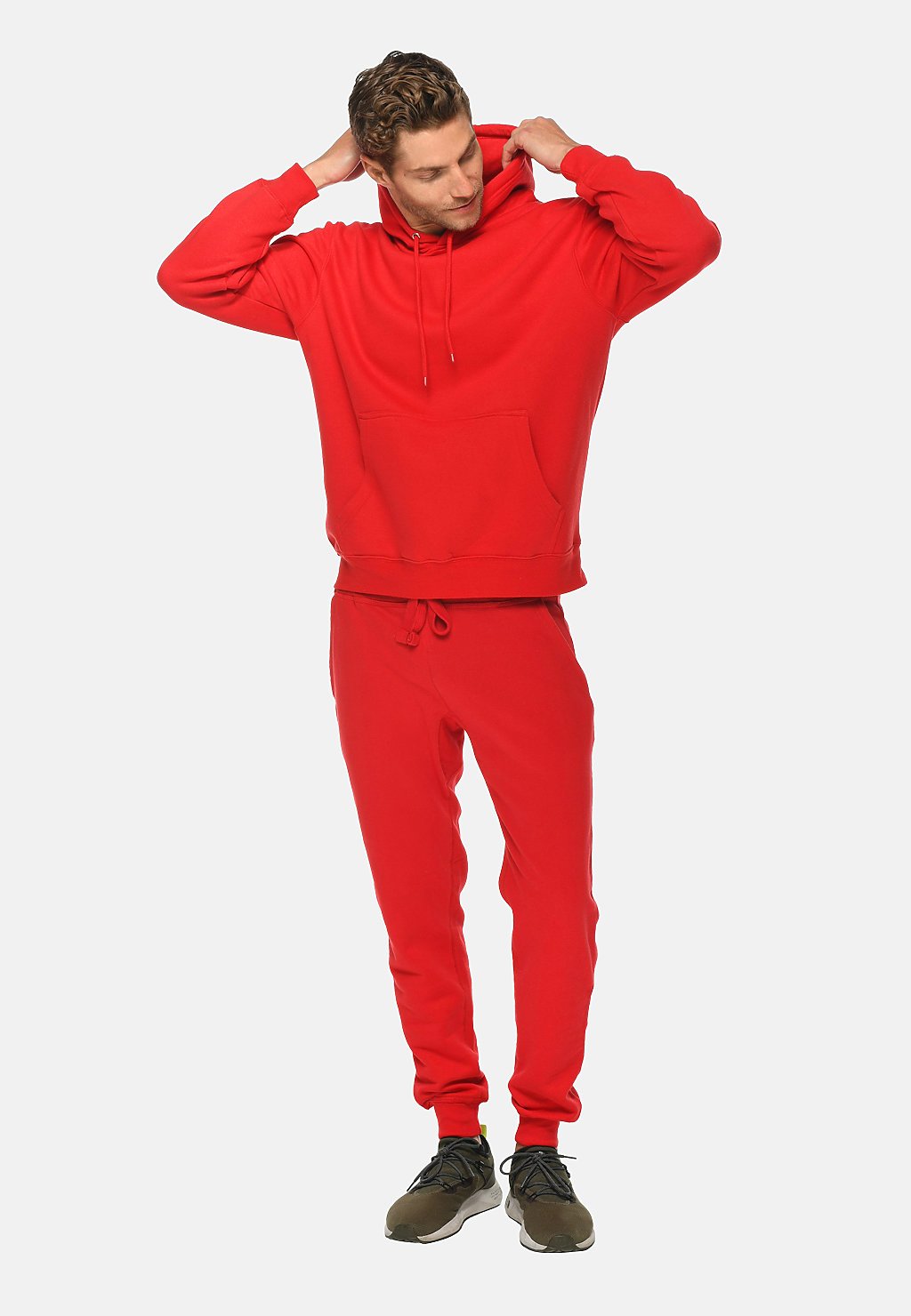 RED Hoodie Unisex with Embroidered Logos Matches Red Joggers